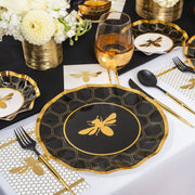 Sophistiplate Dining Plates Honeybee Wavy Paper Dinner Plates - Set of 8