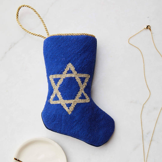 Hand-Stitched Star of David Mini Stocking