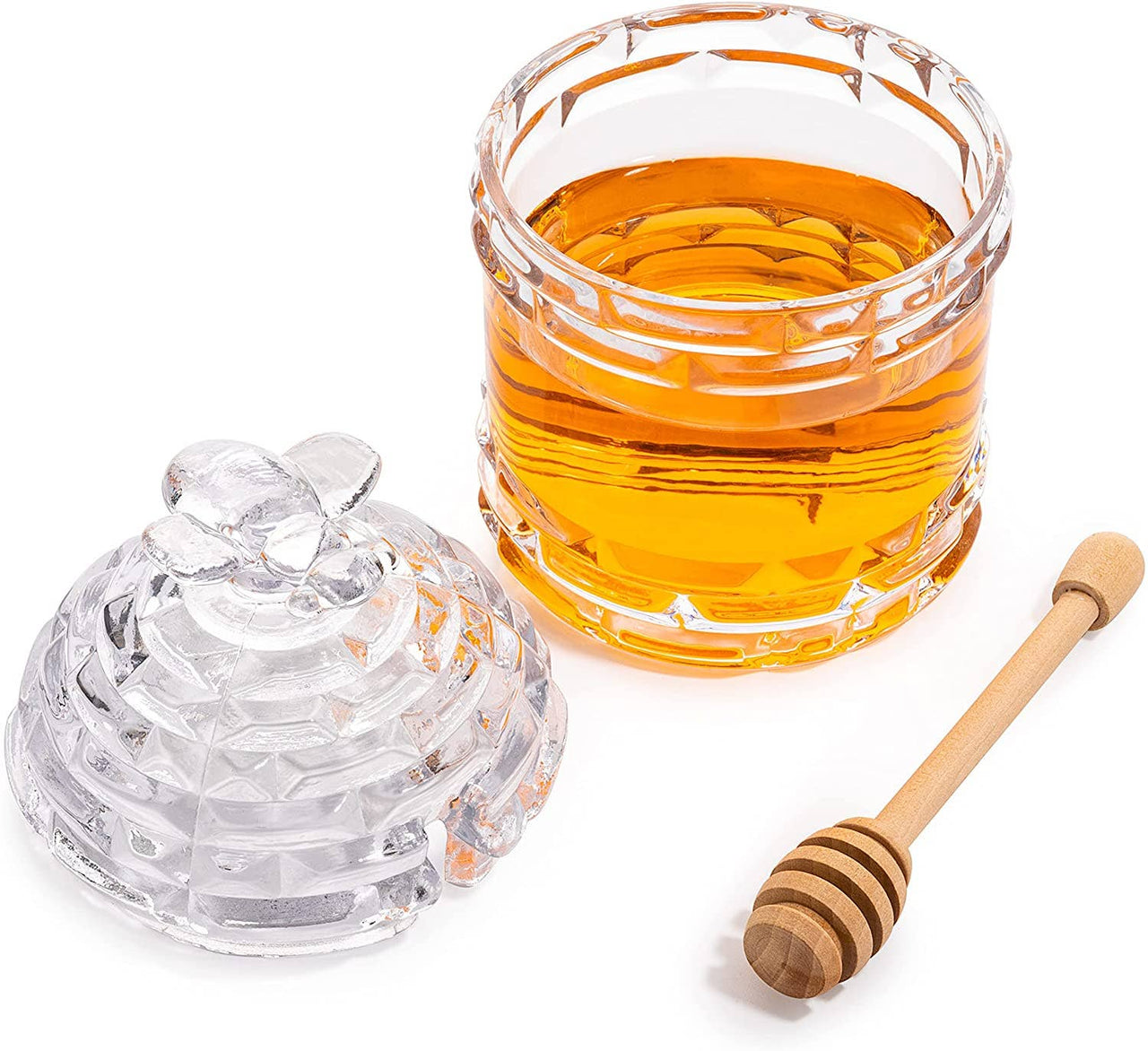 The Wine Savant / Khen Glassware - Glass Beehive Honey Jar and Wooden Dipper - ModernTribe