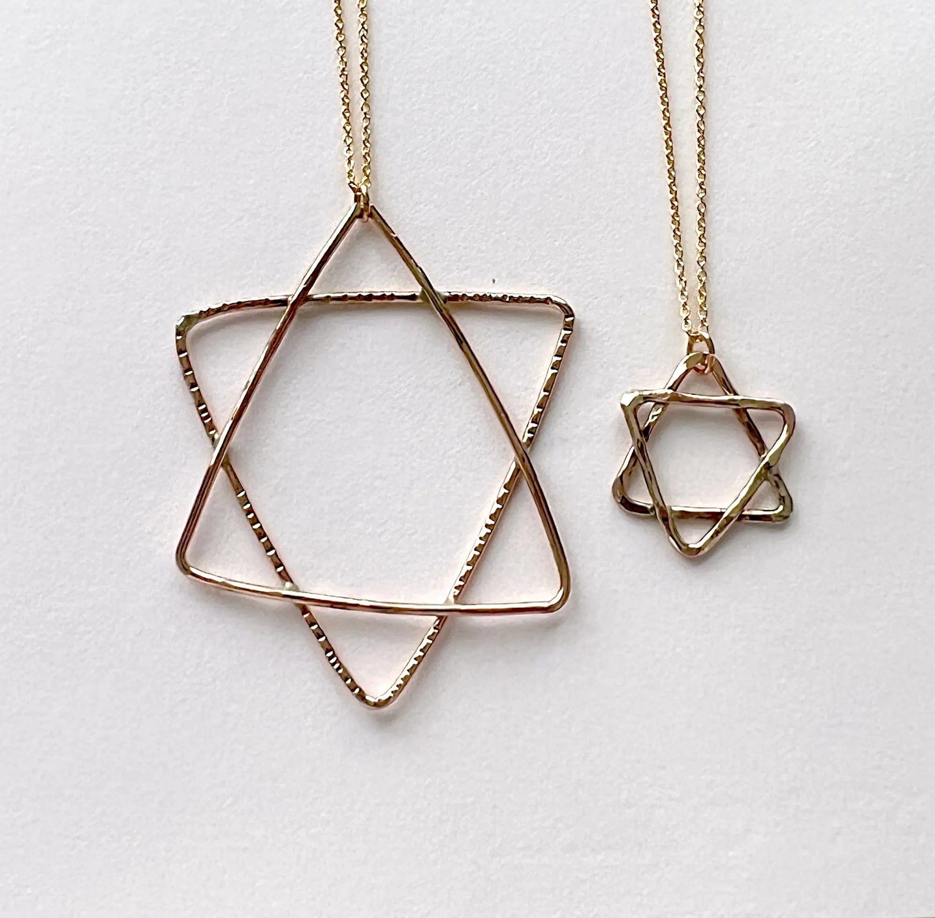 Rachel Pfeffer Necklaces Gold-Plated Handmade Organic Star of David - (Small or Large)