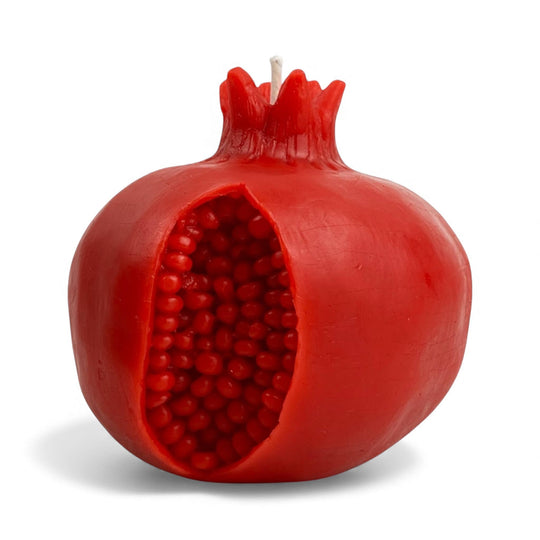 Honey-Scented Beeswax Pomegranate Candle