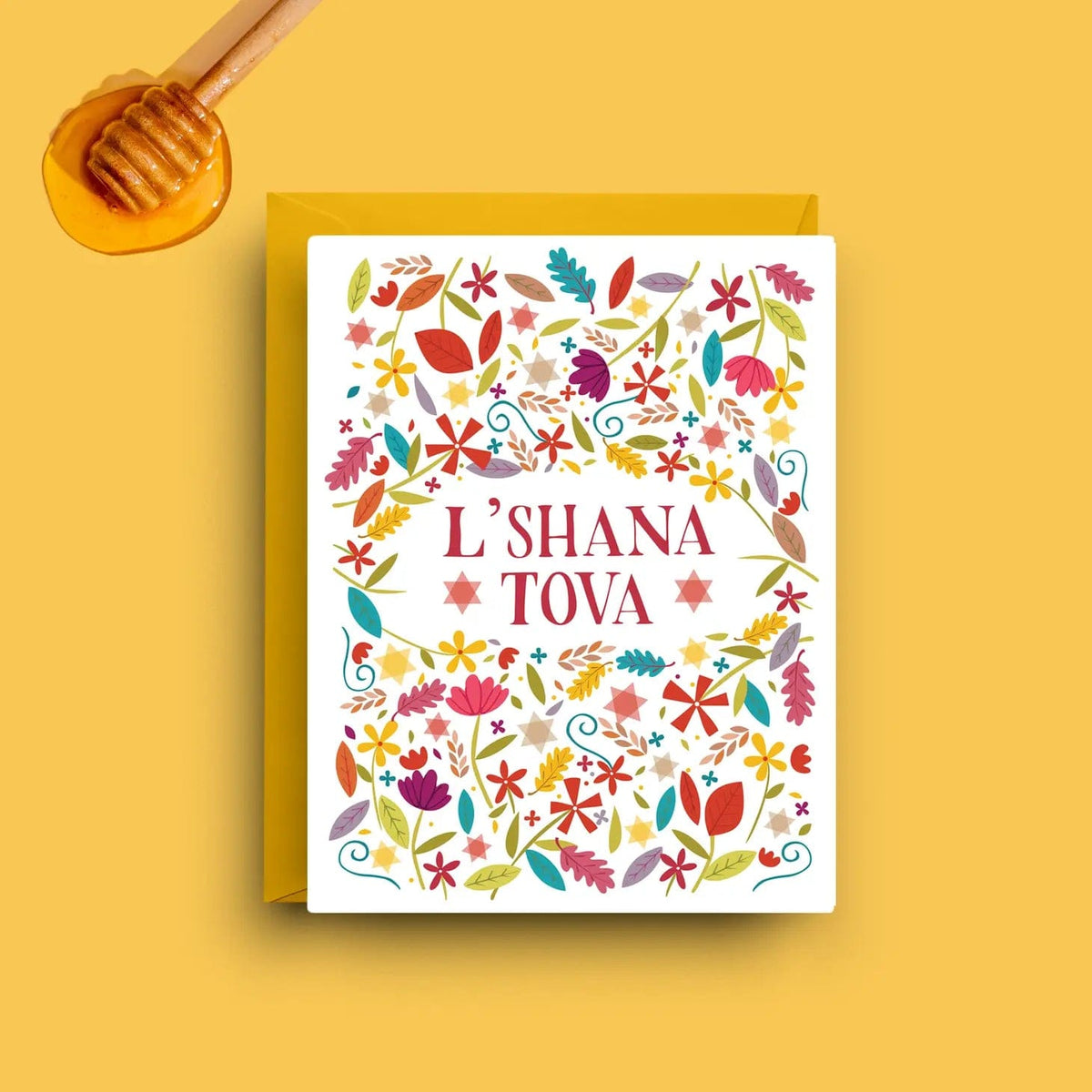 Nicole Marie Paperie - Floral Rosh Hashanah Greeting Cards, Box of 6 - ModernTribe