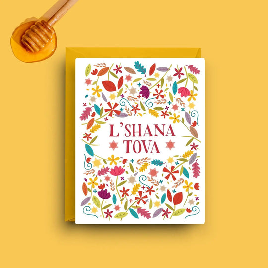 Floral Rosh Hashanah Greeting Cards, Box of 6
