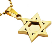 Blackjack Mens Jewelry Necklaces Men's Gold-Plated Stainless Steel Star of David Necklace