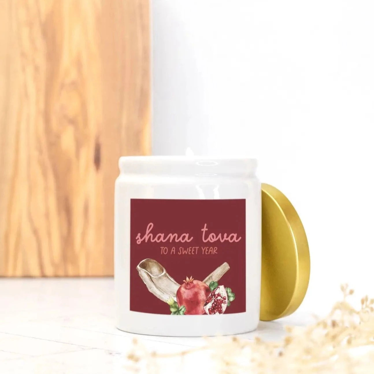 Love Always, Audrey Candles Rosh Hashanah Ceramic Candle - Apple Orchard Scent