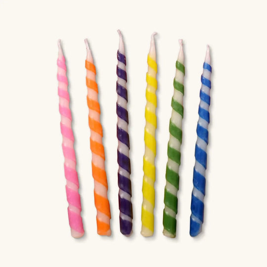 Multicolor Handmade Hanukkah Menorah Candles