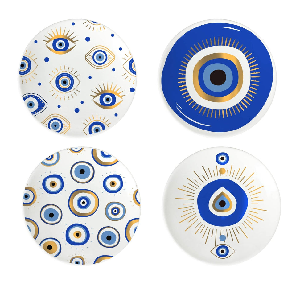 Aulica - Blue Evil Eye Bowls – Set of 4 - ModernTribe