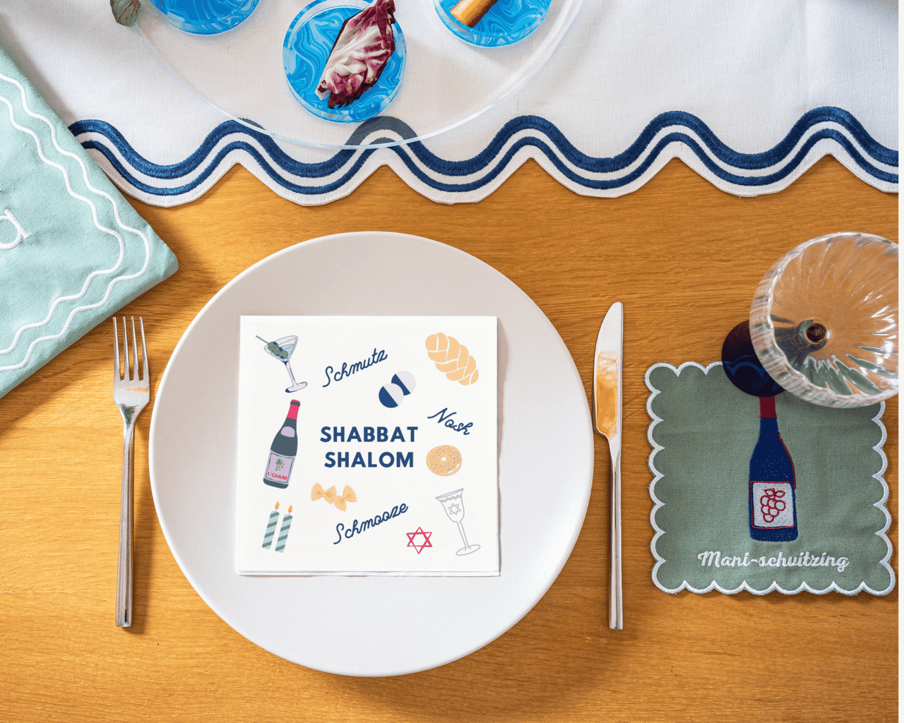 The Nosh Table - Shabbat Shalom Disposable Dinner Napkins - Set of 20 - ModernTribe