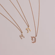 HOTCROWN - Personalized Hebrew Initial Necklace - 14k Yellow, Rose or White Gold - ModernTribe