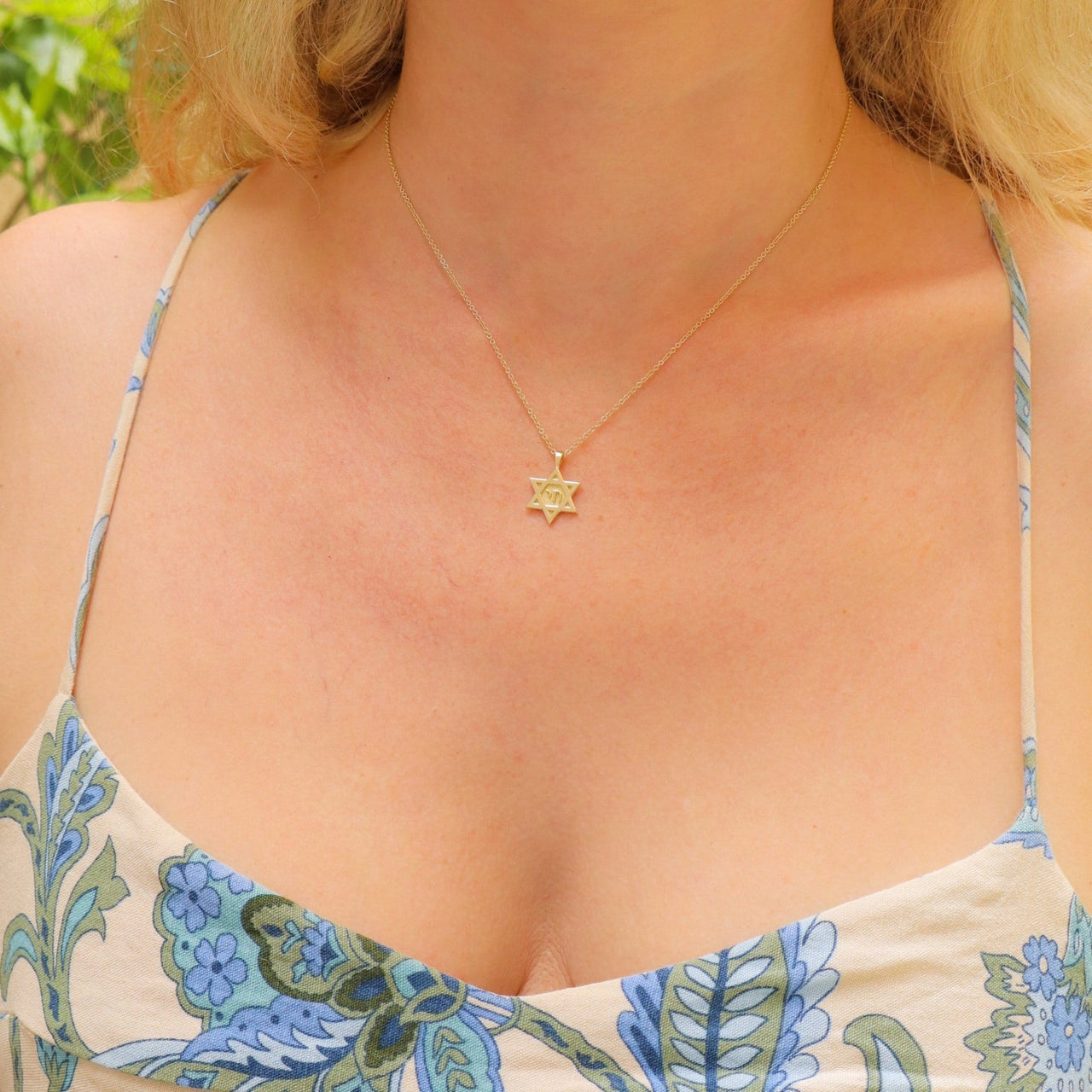HOTCROWN - Chai Star of David Necklace - 14k Yellow, Rose or White Gold - ModernTribe
