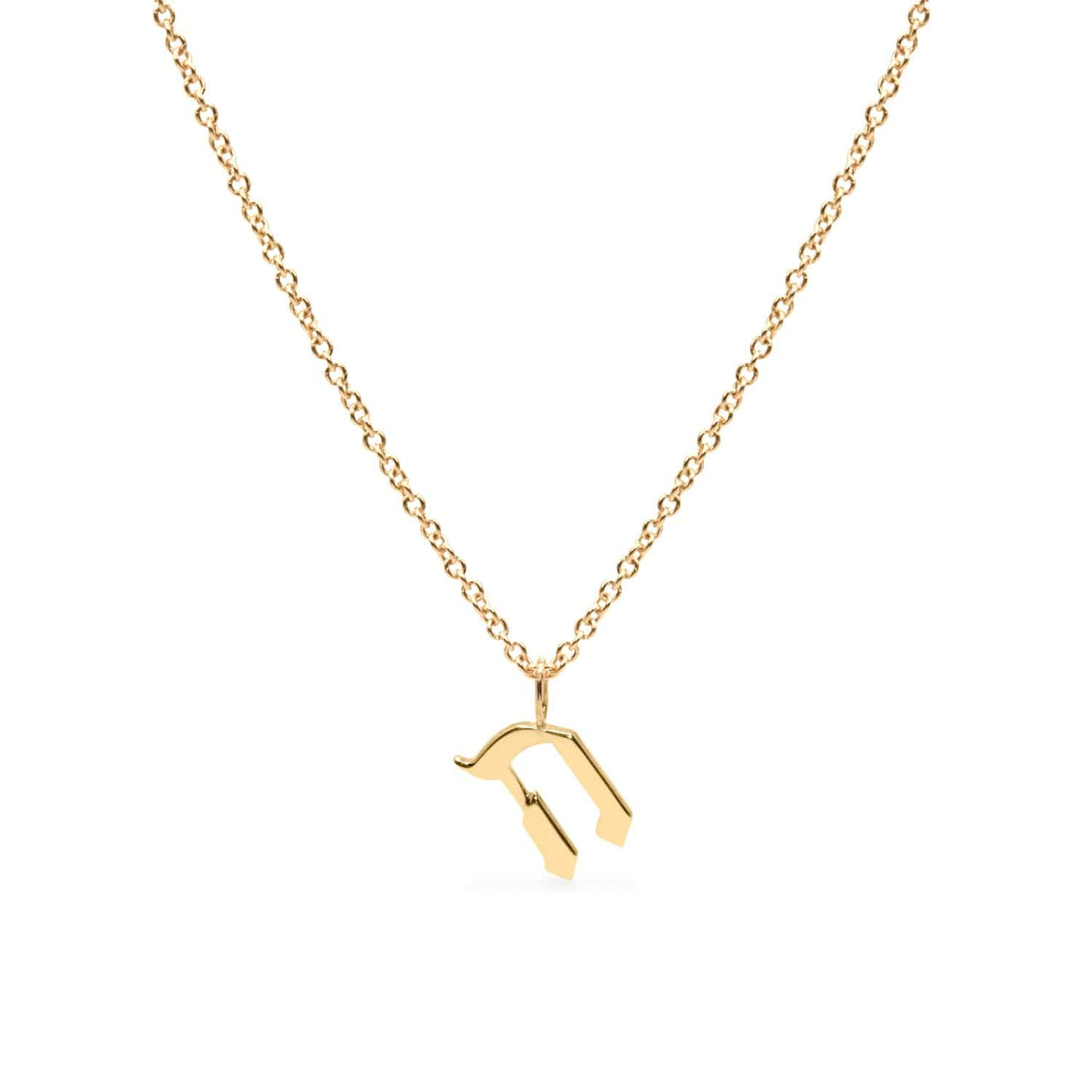 HOTCROWN - Personalized Hebrew Initial Necklace - 14k Yellow, Rose or White Gold - ModernTribe