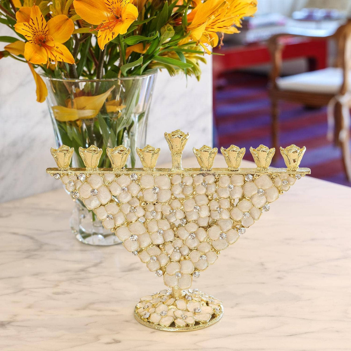 Olivia Riegel Menorahs Dogwood Menorah by Olivia Riegel