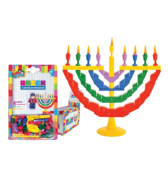 Ner Mitzvah - Bricks Menorah Set with Mini Figure - Build Your Own Block Brick Menorah - ModernTribe