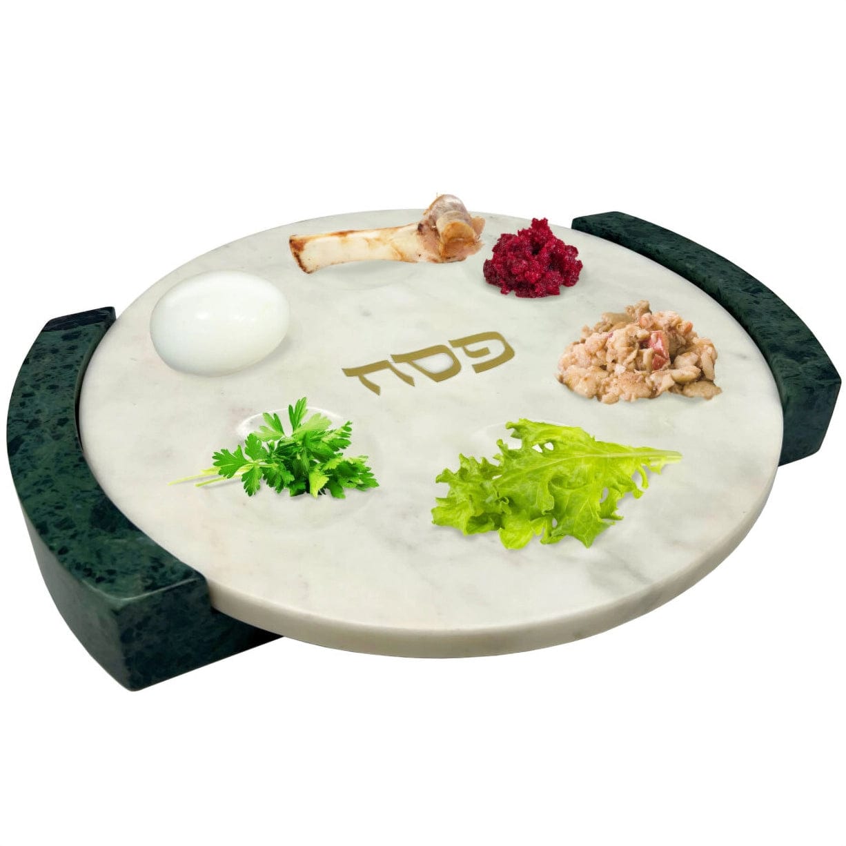 Godinger Seder Plates Reversible 2-in-1 Marble Seder Plate and Serving Board