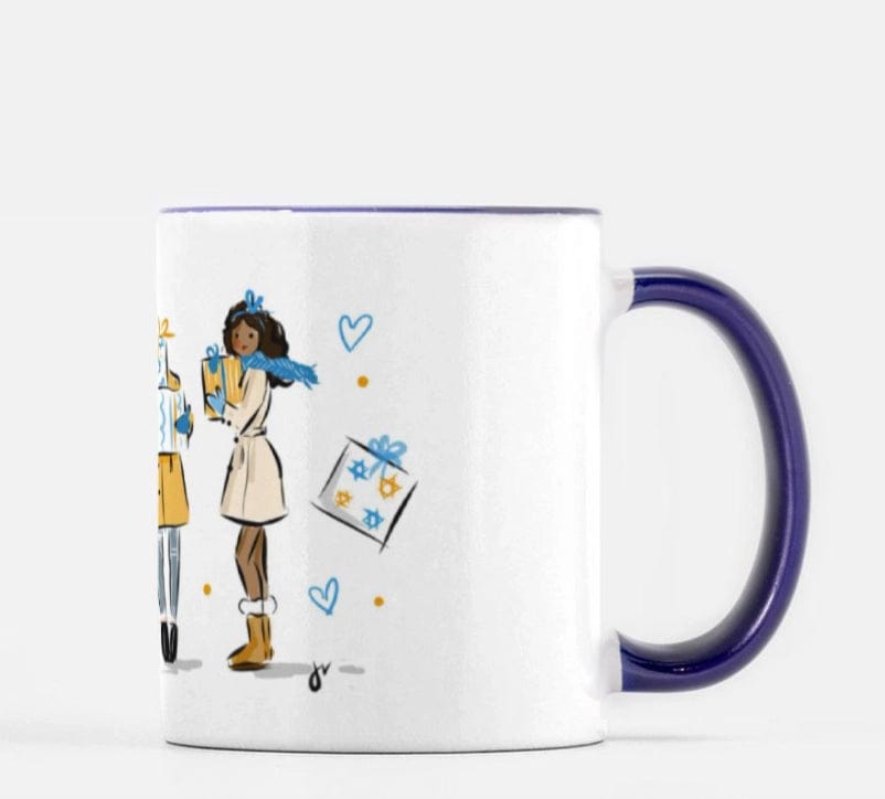 Jennifer Vallez Mugs Hanukkah Girls Ceramic Mug