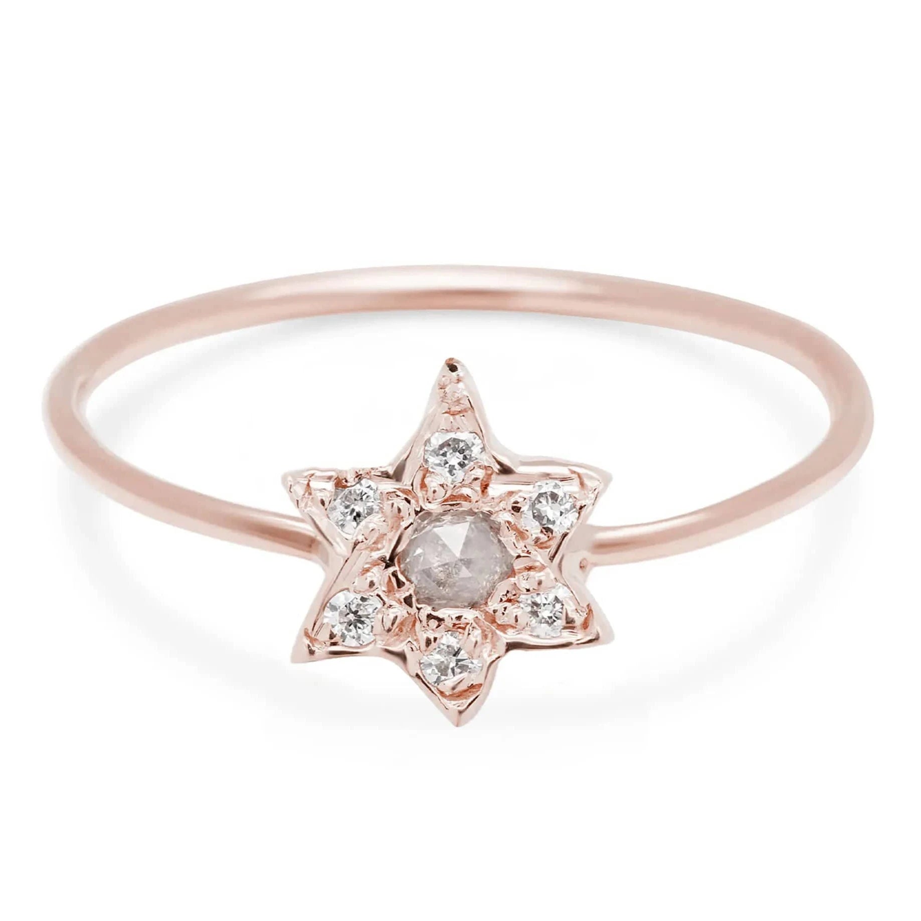 Elisa Solomon Rings Rose Gold / Basic / Basic Custom Star of David Ring with Gemstones by Elisa Solomon - (Yellow, Rose or White Gold)