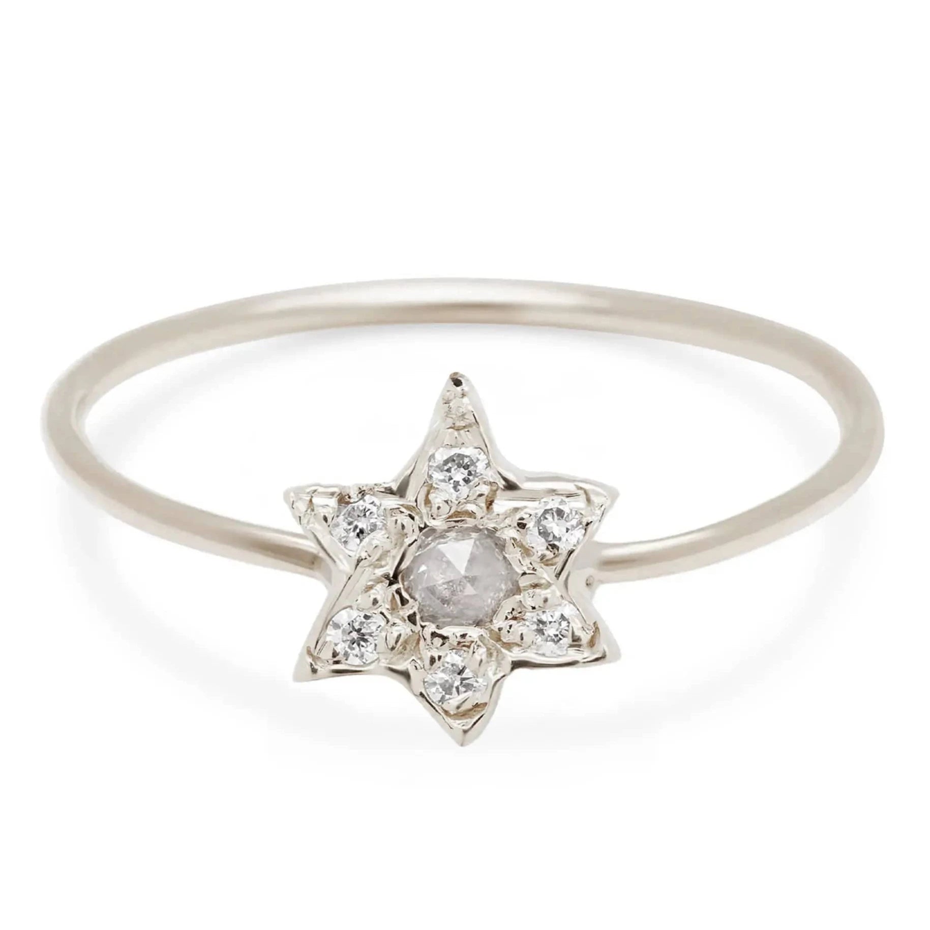 Elisa Solomon Rings White Gold / Basic / Basic Custom Star of David Ring with Gemstones by Elisa Solomon - (Yellow, Rose or White Gold)