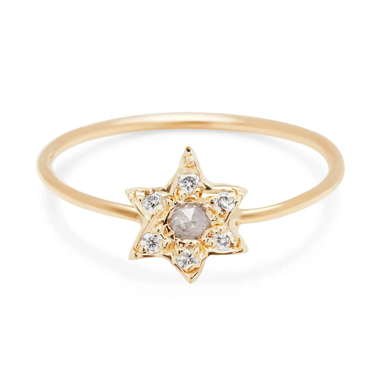 Elisa Solomon Rings Yellow Gold / Basic / Basic Custom Star of David Ring with Gemstones by Elisa Solomon - (Yellow, Rose or White Gold)