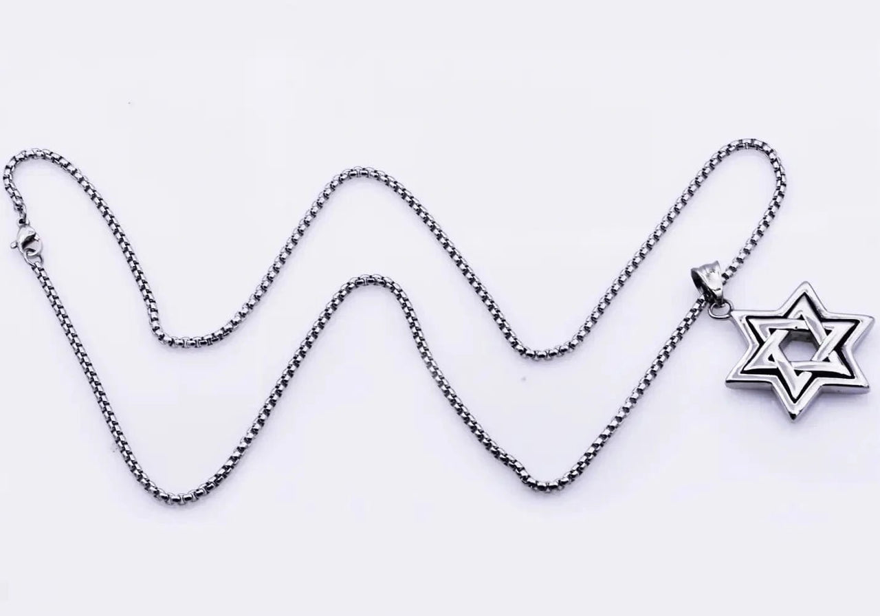 Blackjack Mens Jewelry - Men's Stainless Steel Star of David Necklace - ModernTribe