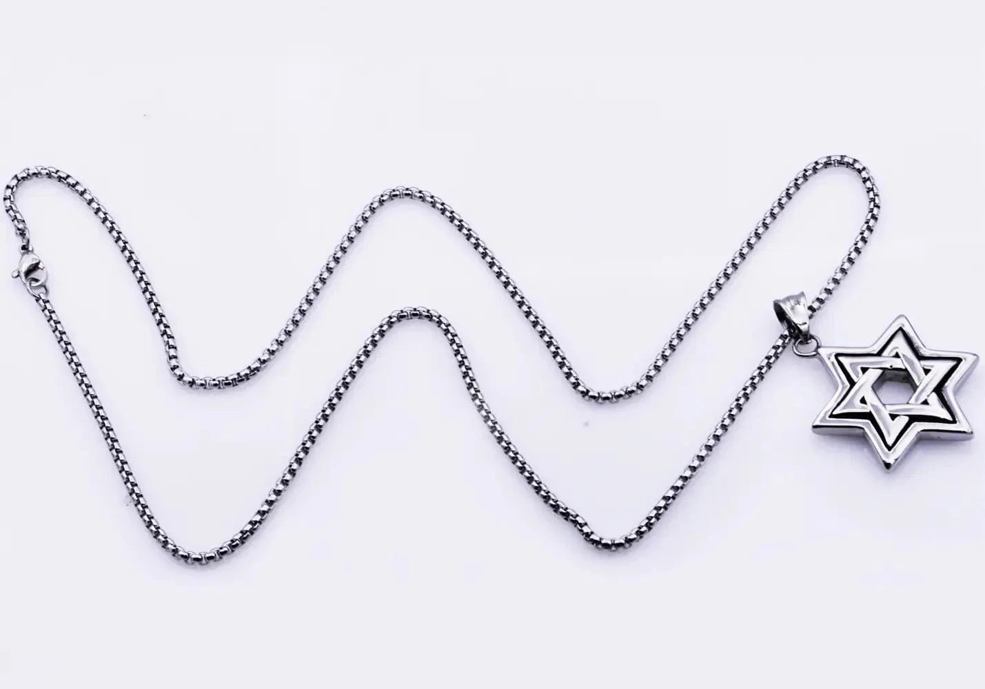 Blackjack Mens Jewelry Necklaces Men's Stainless Steel Star of David Necklace