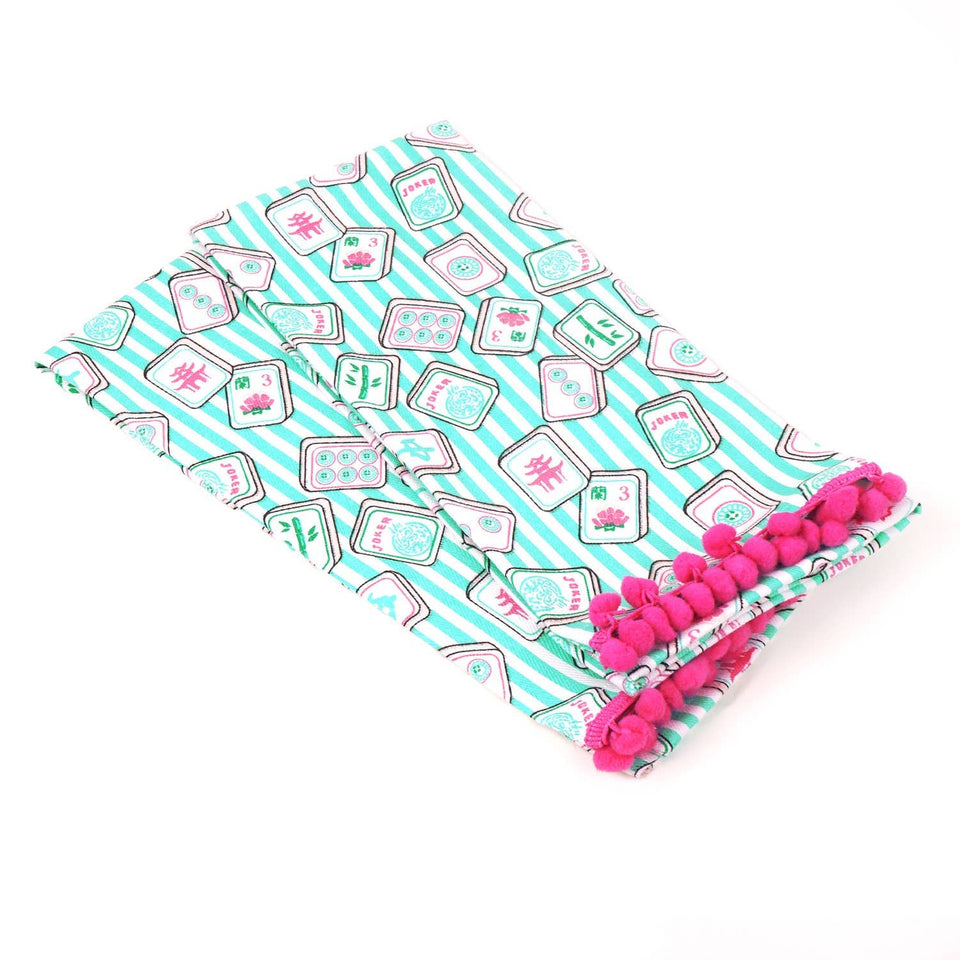 8 Oak Lane - Mahjong Stripe Pom - Pom Kitchen Towel - Set of 2 - ModernTribe