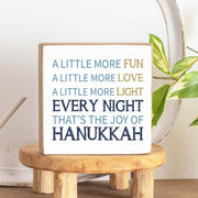 Rustic Marlin Decorations Joy of Hanukkah Decorative Wooden Block