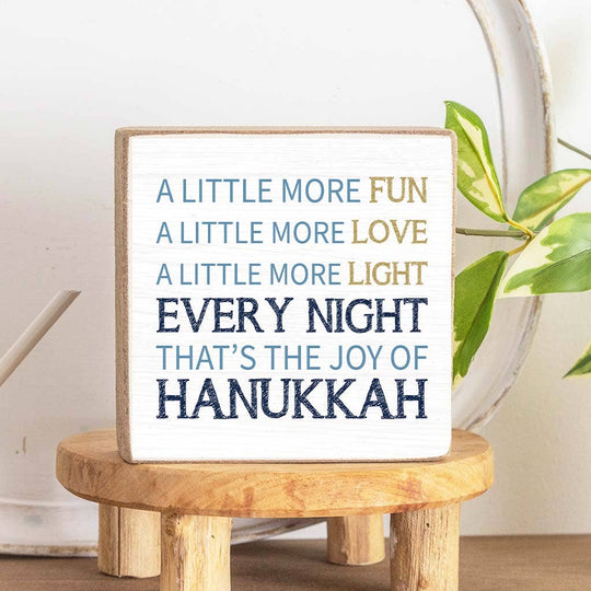Joy of Hanukkah Decorative Wooden Block
