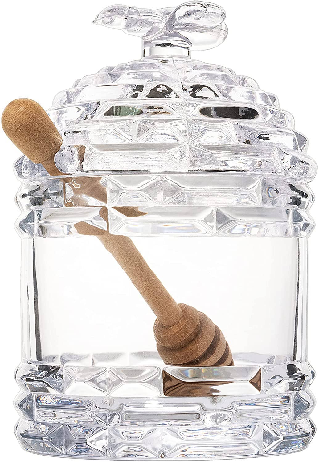 The Wine Savant / Khen Glassware - Glass Beehive Honey Jar and Wooden Dipper - ModernTribe