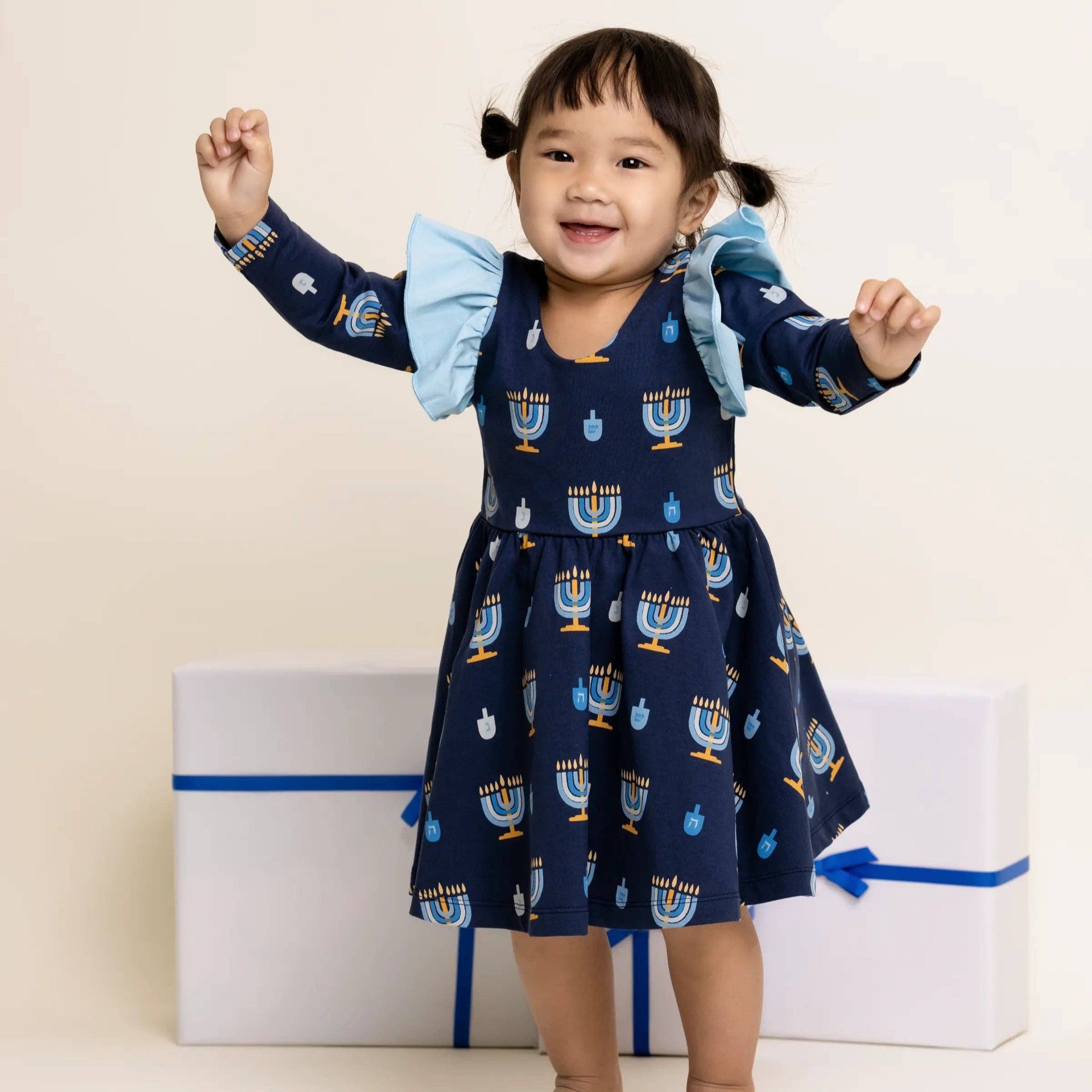 Monica + Andy Kids Dreidel Ruffle Dress (2T-8)