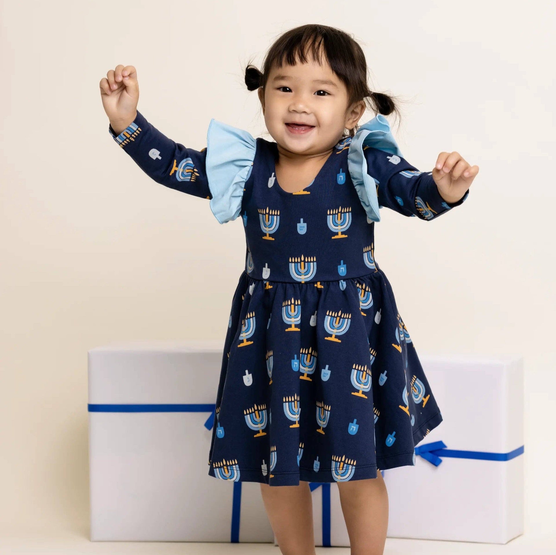 Monica + Andy Baby Dreidel Ruffle Dress - (0-24m)