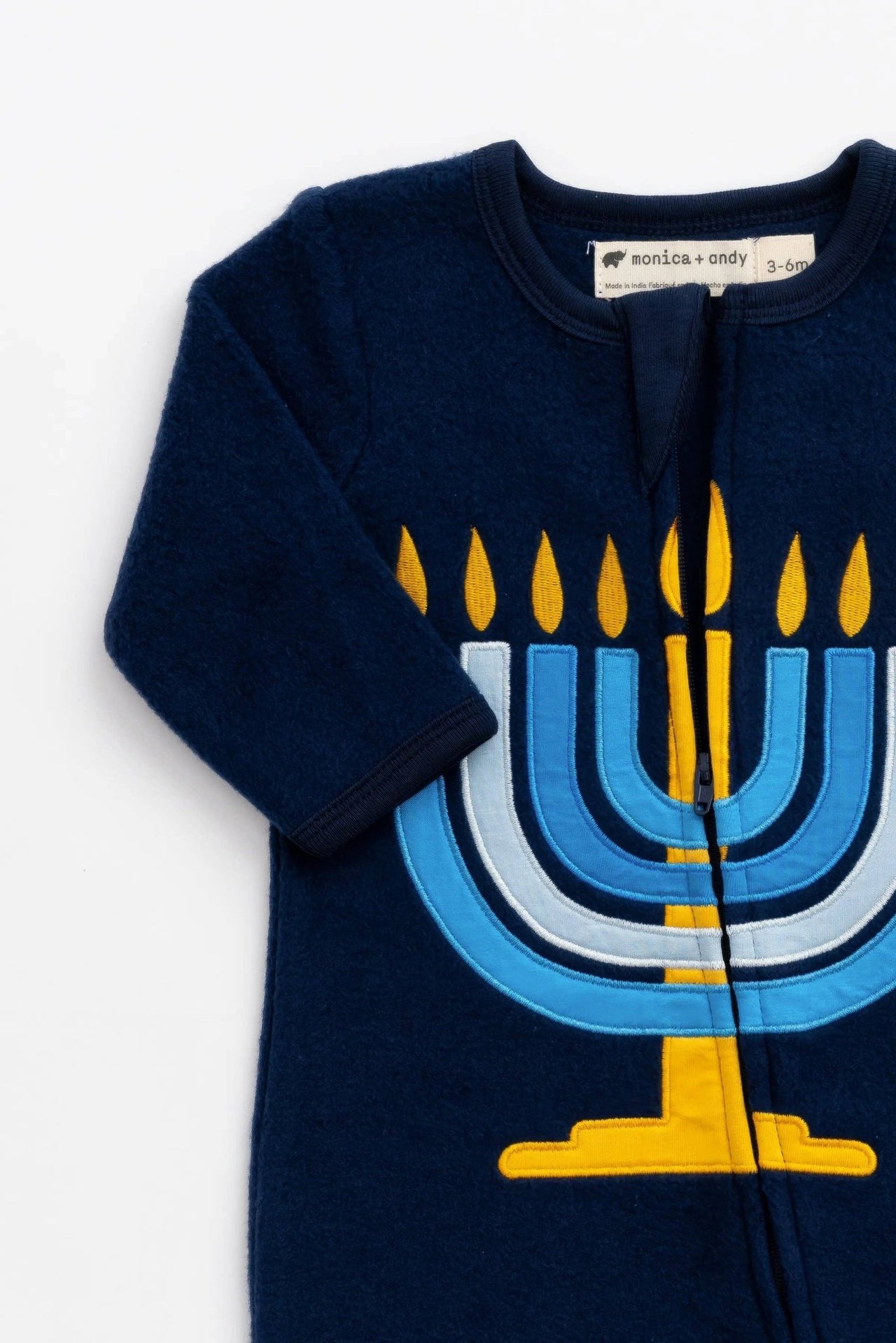 Monica + Andy - Menorah Fleece Zip One - Piece by Monica + Andy - (Sizes 0 - 24M) - ModernTribe