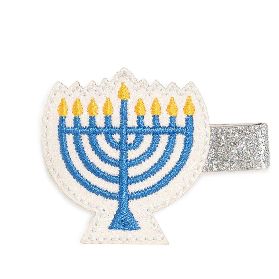 Sweet Wink Hair Clips Menorah Hanukkah Clip