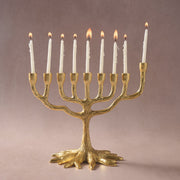 Ten Thousand Villages Menorahs Rooted in Faith Gold Tone Menorah
