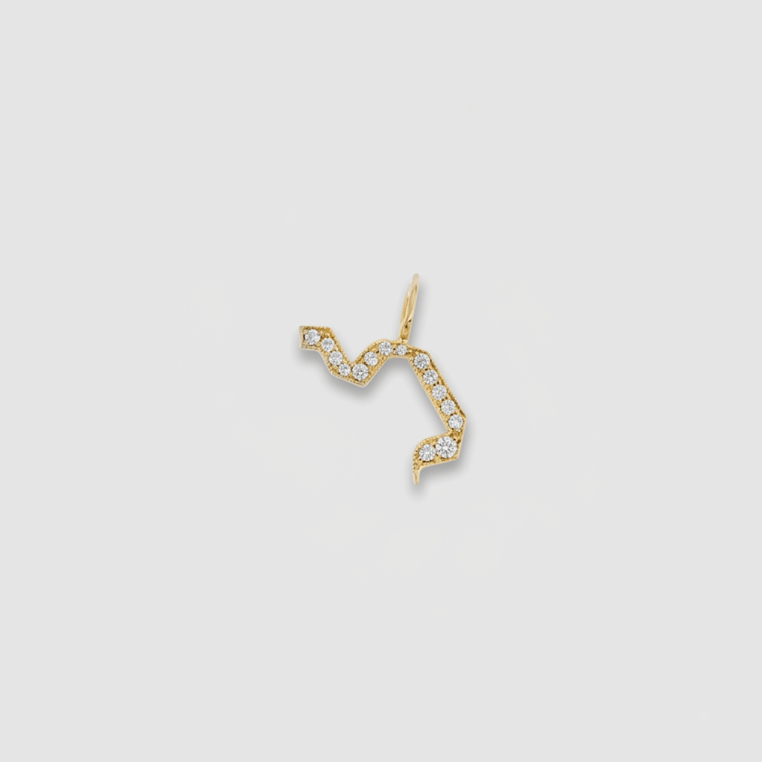 HOTCROWN - One or Two Letter Diamond Hebrew Initial Necklace - 14k Yellow, Rose or White Gold - ModernTribe