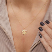 HOTCROWN - Heroism Star of David Solid Necklace - 14k Yellow, Rose or White Gold - ModernTribe