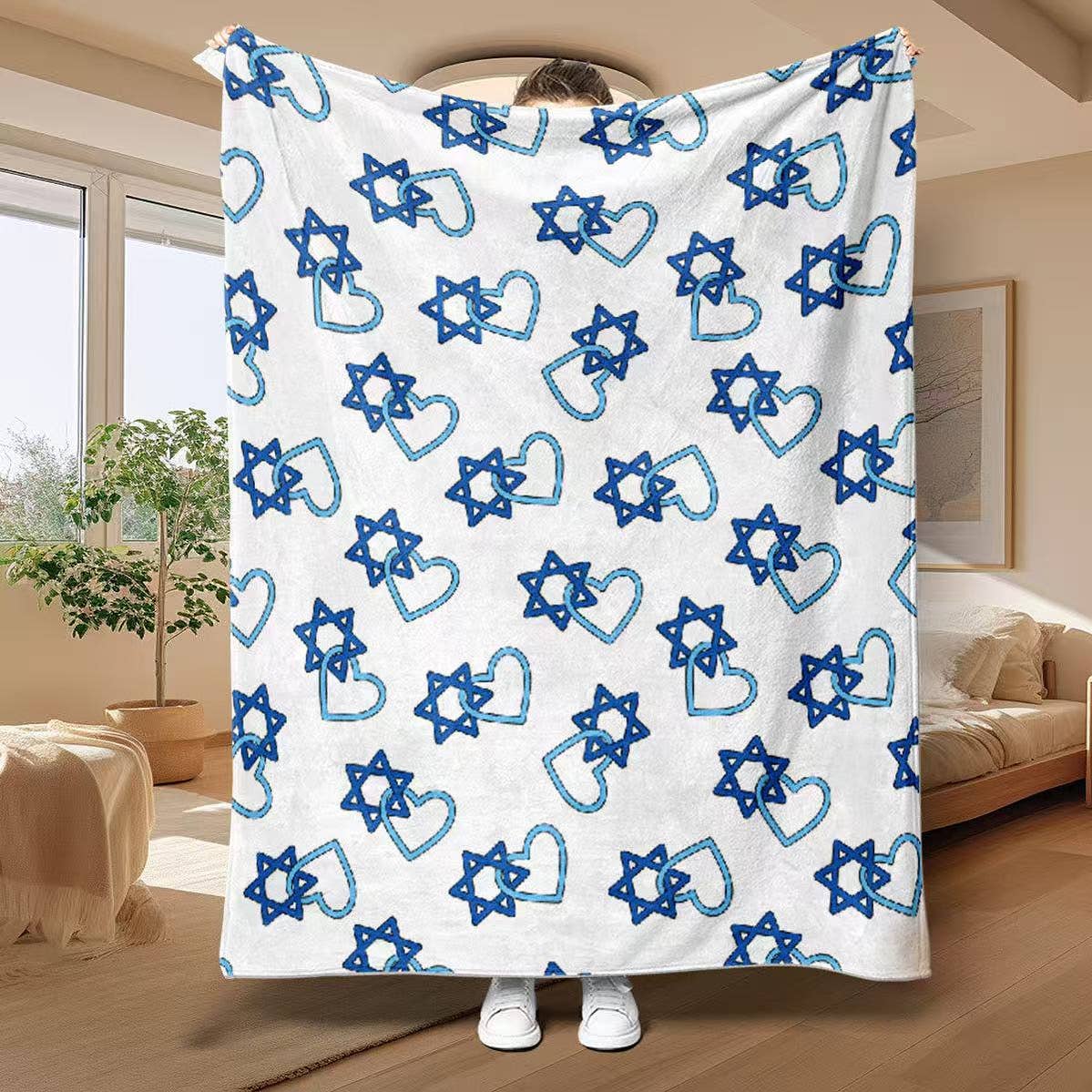 lil darlings inc - Star of Love Hanukkah Throw Blanket - ModernTribe
