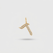 HOTCROWN - One or Two Letter Diamond Hebrew Initial Necklace - 14k Yellow, Rose or White Gold - ModernTribe