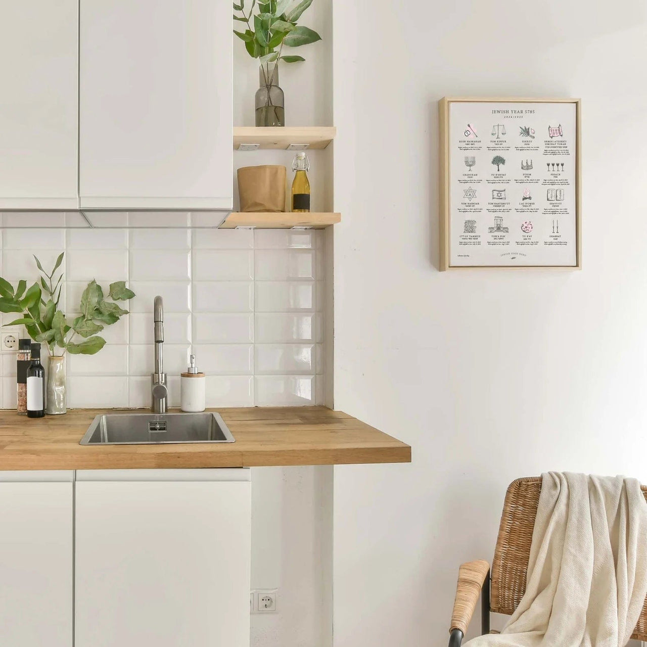 Jewish Food Hero - Jewish Holiday Calendar Print 5785 (2024 - 2025) - Frame Not Included - ModernTribe