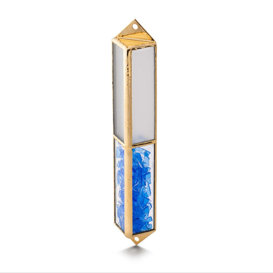 Wedding Stained Glass Mezuzah by Israel Museum - Gold