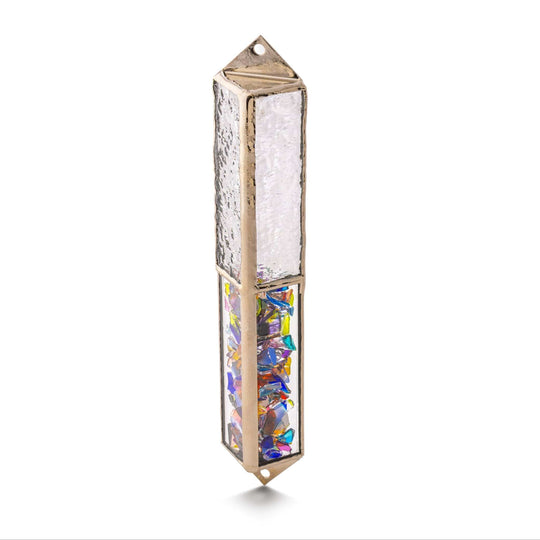 Wedding Stained Glass Mezuzah by Israel Museum - Silver