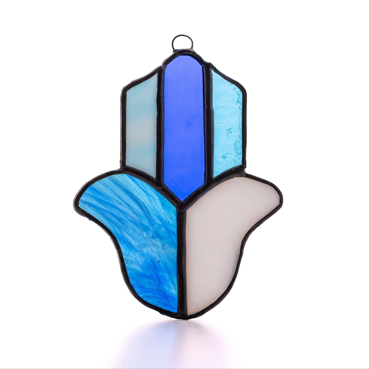 Israel Museum - Blue Stained Glass Hamsa Wall Hanging by Israel Museum - ModernTribe