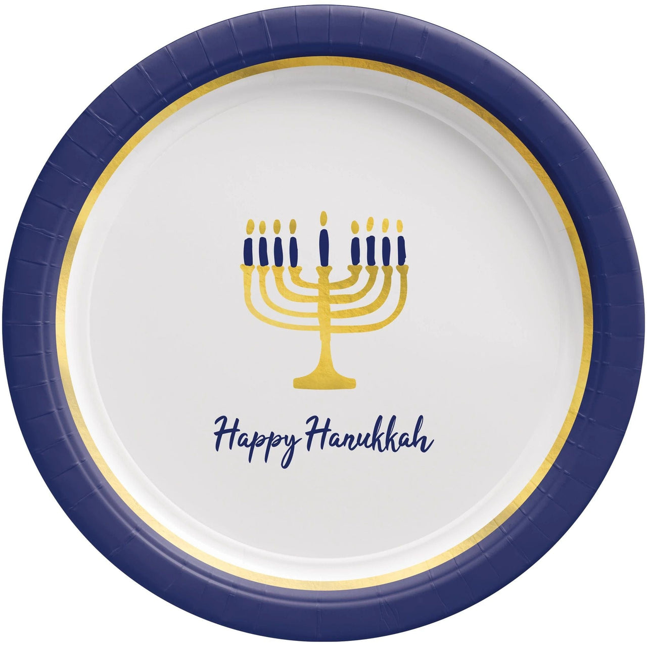 Amscan - Happy Hanukkah Round Paper Plates - (Set of 20) - ModernTribe