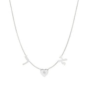 Miriam Merenfeld Jewelry Necklaces Sterling Silver / 1 English or Hebrew Spaced Initials and Heart Diamond Necklace - (Sterling Silver or Gold-Plated)