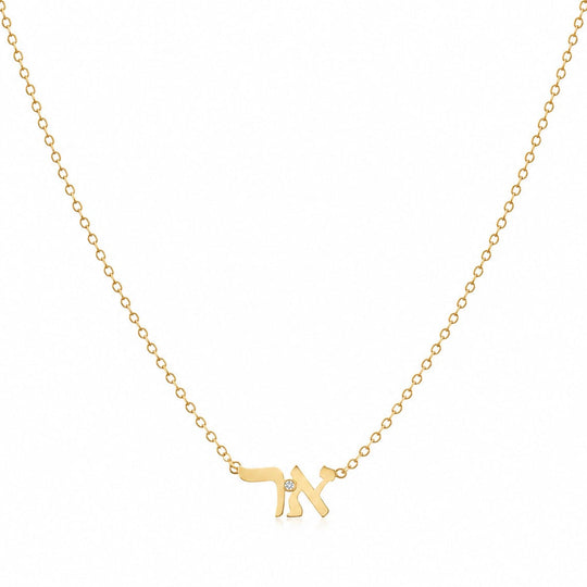 Liran Initials Diamond Necklace - (Gold-Plated or Sterling Silver)