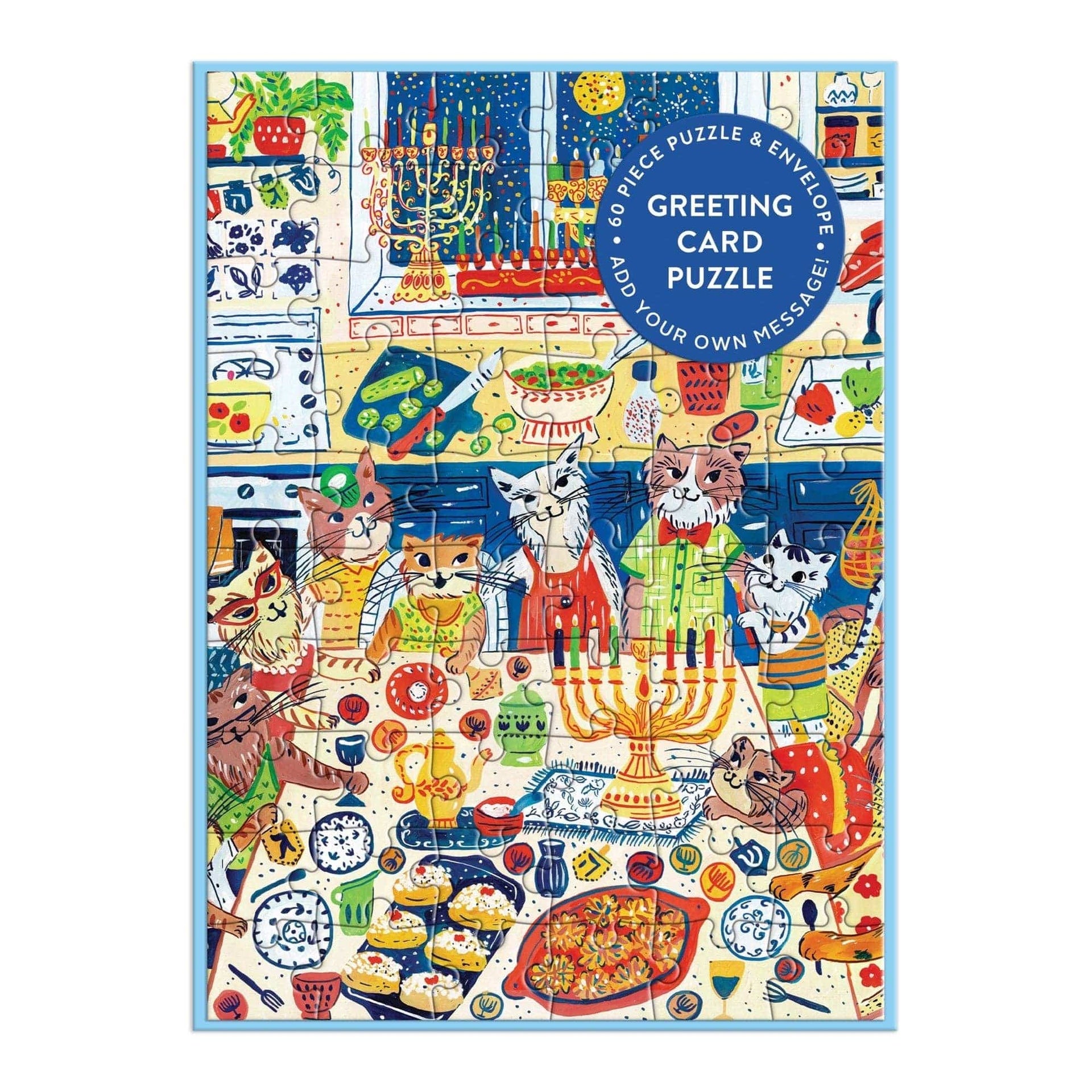 Chronicle Books Happy Hanukcats Greeting Card Puzzle