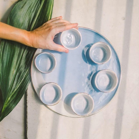 Blue and White Porcelain Seder Plate by SIND Studio