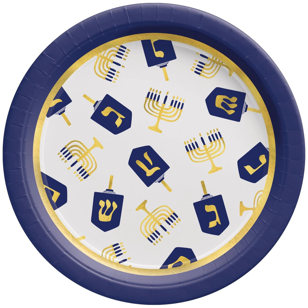 Amscan - Hanukkah Lights Round Paper Plates - (Pack of 20) - ModernTribe