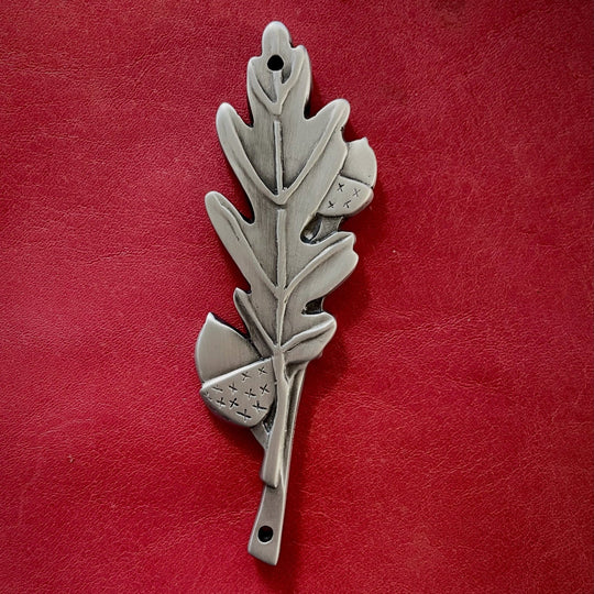 Oak Leaf Mezuzah by Emily Rosenfeld