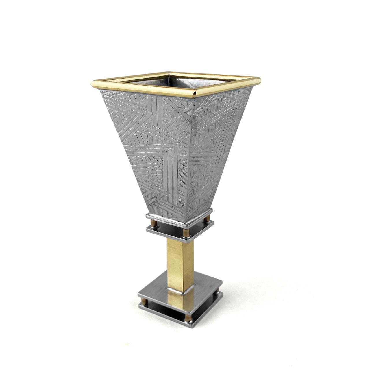 Joy Stember - Wedding Glass Keepsake Square Kiddush Cup by Joy Stember - (Choice of Pattern) - ModernTribe