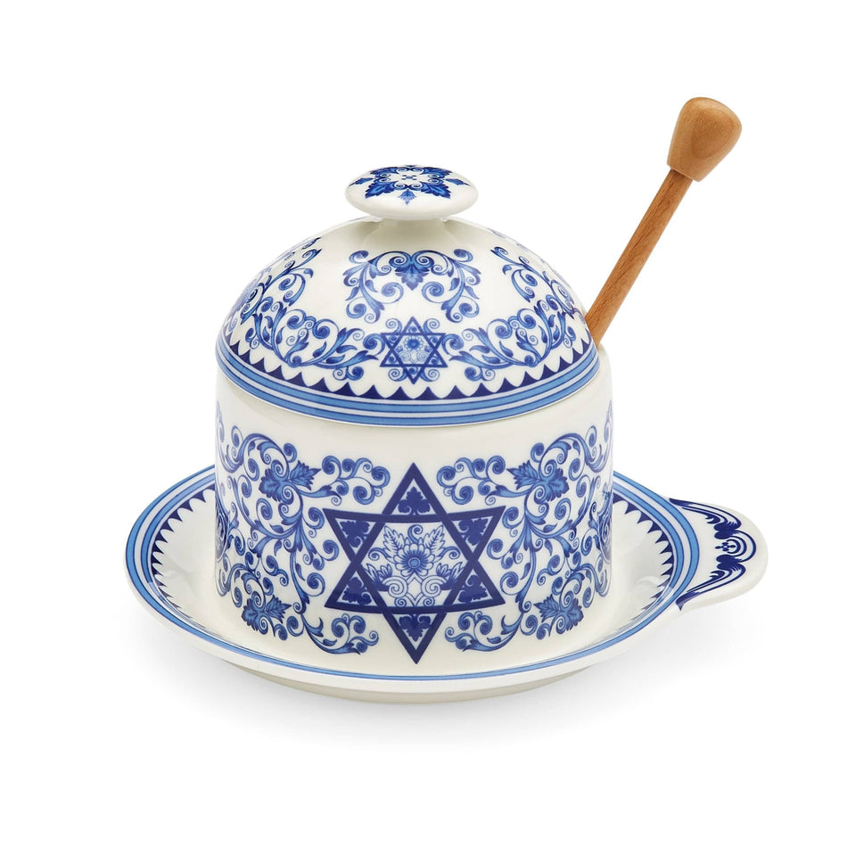 Spode - Spode Judaica Honey Pot with Drizzler - ModernTribe